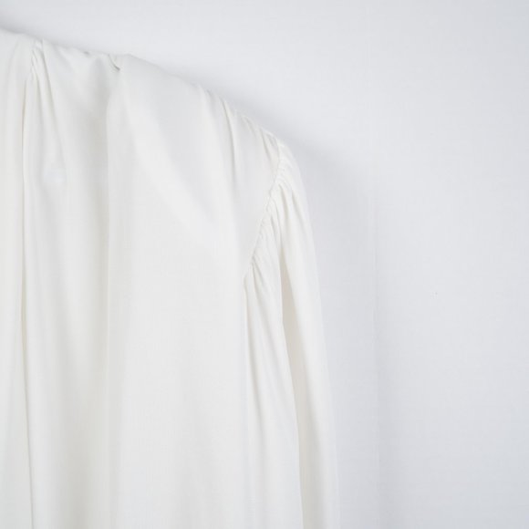 NEW HALSTON Evi Volume Drape Top in Prestine white size M - Picture 11 of 15